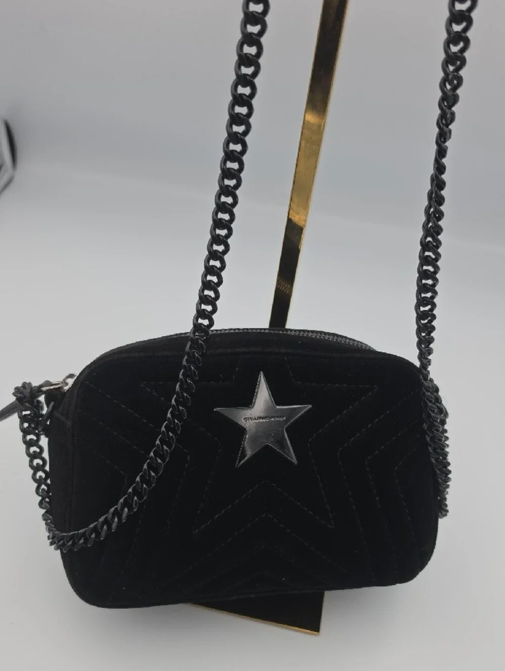 Stella McCartney Black Crossbody Bag with Star Detail